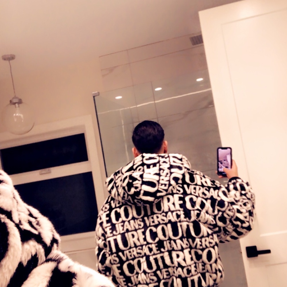 Versace jeans monogram bomber jacket